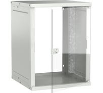 Шкаф настенный GENERICA 15U 600х600мм стеклянная дверь серый LWE3-15U66-GF-G