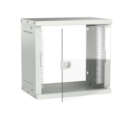 Шкаф настенный GENERICA 9U 550х350мм стеклянная дверь серый LWE3-09U53-GF-G