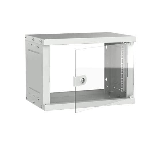 Шкаф настенный GENERICA 6U 550х350мм стеклянная дверь серый LWE3-06U53-GF-G