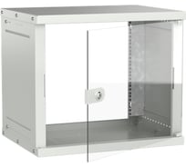 Шкаф настенный GENERICA 9U 600х450мм стеклянная дверь серый LWE3-09U64-GF-G