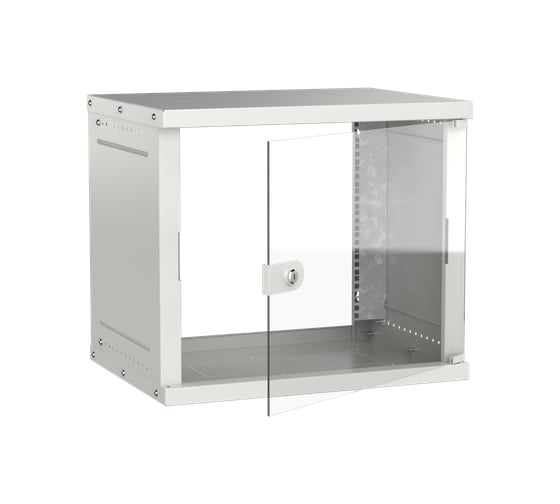 Шкаф настенный GENERICA 9U 600х450мм стеклянная дверь серый LWE3-09U64-GF-G