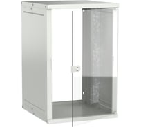 Шкаф настенный GENERICA 18U 600х650мм стеклянная дверь серый LWE3-18U67-GF-G
