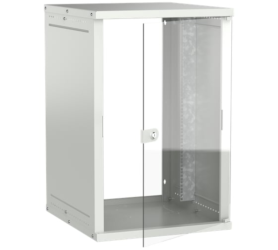 Шкаф настенный GENERICA 18U 600х650мм стеклянная дверь серый LWE3-18U67-GF-G