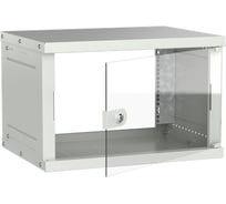 Шкаф настенный GENERICA 6U 600х450мм стеклянная дверь серый LWE3-06U64-GF-G