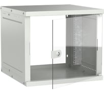 Шкаф настенный GENERICA 9U 600х600мм стеклянная дверь серый LWE3-09U66-GF-G