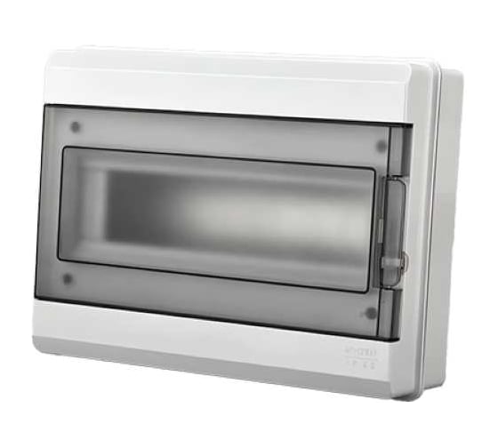Распределительный бокс модульный навесной Jazzway PDB/W 3012 серый, с прозрачной крышкой, 12 модулей 5072008