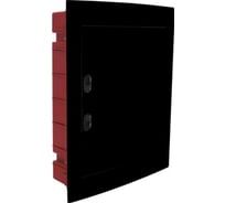 Корпус щита распределительного Cetinkaya Pano для модульного оборудования 24M(12x2), встраиваемый, прозрачная затемнённая дверца, чёрный цвет CP10924B