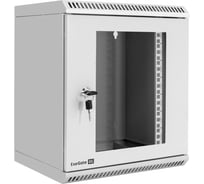Шкаф телекоммуникационный ExeGate 10 настенный 9U EC-WM-9U.280.G.GREY 10”, 9U, 350x280x420мм ШхГхВ, передняя дверь закаленное стекло 298625