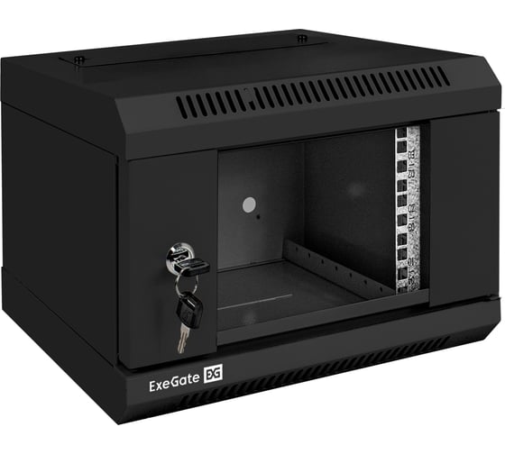 Шкаф телекоммуникационный ExeGate 10 настенный 4U EС-WM-4U.310.G.BLACK 10”, 4U, 330x310x230мм ШхГхВ, передняя дверь закаленное стекло 300248