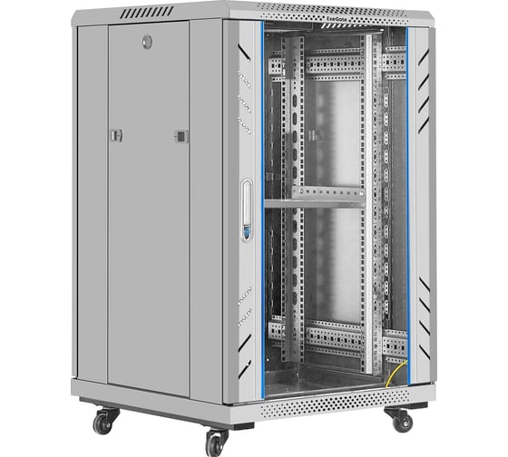 Шкаф телекоммуникационный ExeGate 19 напольный 18U EC-FS-18U.600.600.G.GREY 19”, 18U, 600x600x987мм ШхГхВ, передняя дверь закаленное стекло 300401