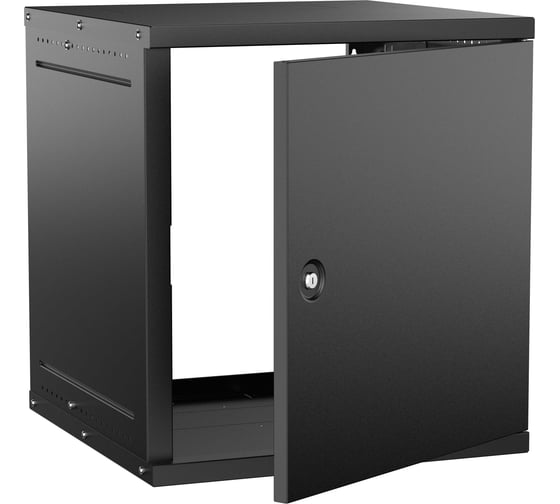 Шкаф настенный GENERICA 19 12U 600х600мм металлическая дверь черный LWE5-12U66-MF-G
