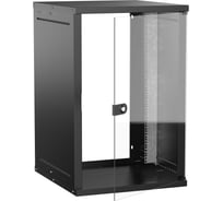 Шкаф настенный GENERICA 18U 600х650мм стеклянная дверь черный LWE5-18U67-GF-G