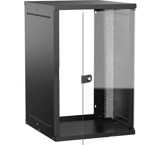 Шкаф настенный GENERICA 18U 600х650мм стеклянная дверь черный LWE5-18U67-GF-G