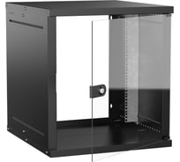 Шкаф настенный GENERICA 19 12U 600х650мм стеклянная дверь черный LWE5-12U67-GF-G