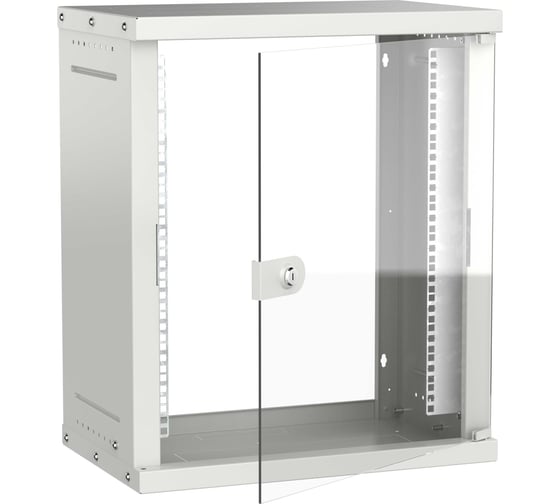 Шкаф настенный GENERICA 19 12U 550х350мм стеклянная дверь серый LWE3-12U53-GF-G