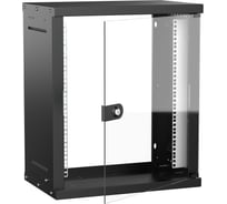 Шкаф настенный GENERICA 19 12U 550х350мм стеклянная дверь черный LWE5-12U53-GF-G