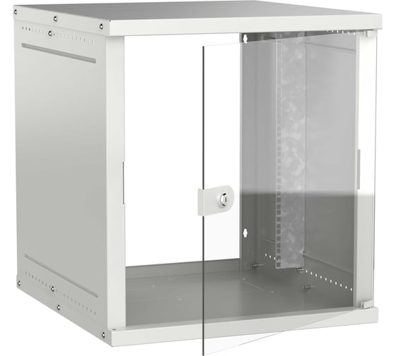 Шкаф настенный GENERICA 19 12U 600х650мм стеклянная дверь серый LWE3-12U67-GF-G