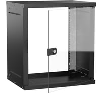 Шкаф настенный GENERICA 19 12U 600х450мм стеклянная дверь черный LWE5-12U64-GF-G