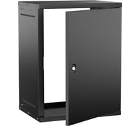 Шкаф настенный GENERICA 15U 600х450мм металлическая дверь черный LWE5-15U64-MF-G