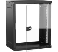 Шкаф настенный GENERICA 19 15U 550х350мм стеклянная дверь черный LWE5-15U53-GF-G