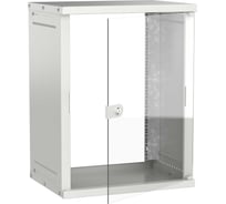 Шкаф настенный GENERICA 19 15U 600х450мм стеклянная дверь серый LWE3-15U64-GF-G