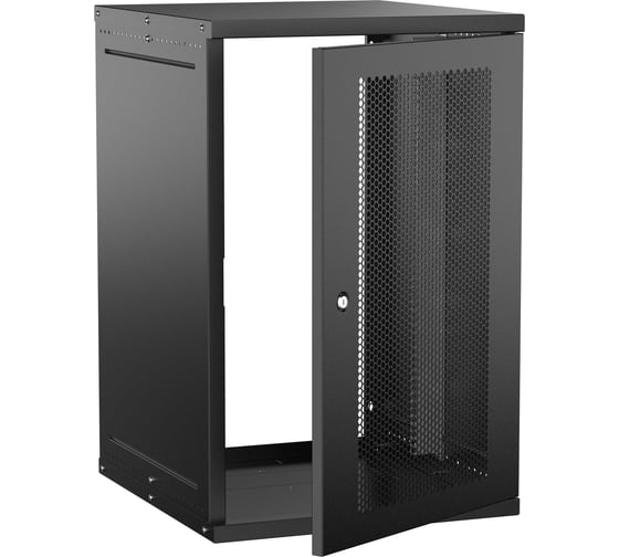 Шкаф настенный GENERICA 19 18U 600х650мм перфорированная дверь черный LWE5-18U67-PF-G