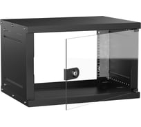Шкаф настенный GENERICA 19 6U 600х450мм стеклянная дверь черный LWE5-06U64-GF-G