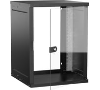 Шкаф настенный GENERICA 19 15U 600х600мм стеклянная дверь черный LWE5-15U66-GF-G