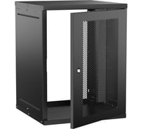 Шкаф настенный GENERICA 19 15U 600х600мм перфорированная дверь черный LWE5-15U66-PF-G