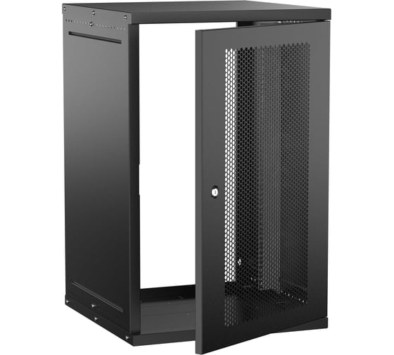 Шкаф настенный GENERICA 19 18U 600х600мм перфорированная дверь черный LWE5-18U66-PF-G