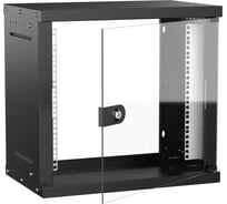 Шкаф настенный GENERICA 19 9U 550х350мм стеклянная дверь черный LWE5-09U53-GF-G