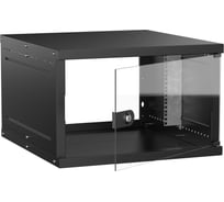 Шкаф настенный GENERICA 19 6U 600х650мм стеклянная дверь черный LWE5-06U67-GF-G