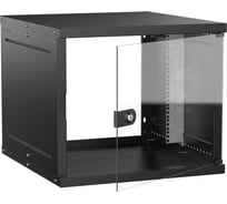 Шкаф настенный GENERICA 19 9U 600х650мм стеклянная дверь черный LWE5-09U67-GF-G