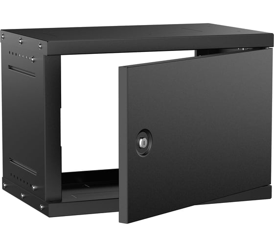 Шкаф настенный GENERICA 6U 550х350мм металлическая дверь черный LWE5-06U53-MF-G