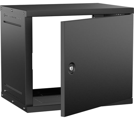 Шкаф настенный GENERICA 9U 600х450мм металлическая дверь черный LWE5-09U64-MF-G
