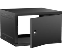 Шкаф настенный GENERICA 6U 600х600мм металлическая дверь черный LWE5-06U66-MF-G