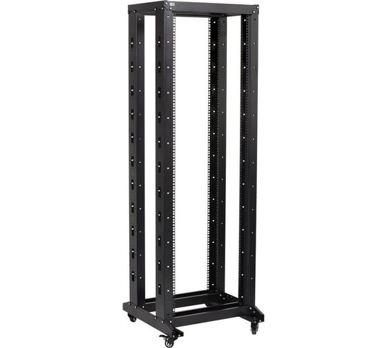 Двухрамная стойка IEK ITK 19, 47U, 600x600, на роликах, черная LF05-47U66-2R 1