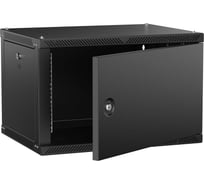 Шкаф настенный ITK LINEA W 6U 600х450мм дверь металл черный 2.0 LWR5-06U64-MF-2