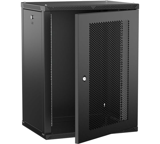 Шкаф настенный ITK LINEA W 15U 600х450мм дверь перфорированная черный 2.0 LWR5-15U64-PF-2