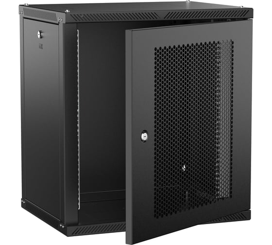 Шкаф настенный ITK LINEA W 12U 600х450мм дверь перфорированная черный 2.0 LWR5-12U64-PF-2