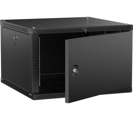 Шкаф настенный ITK LINEA W 6U 600х600мм дверь металл черный 2.0 LWR5-06U66-MF-2