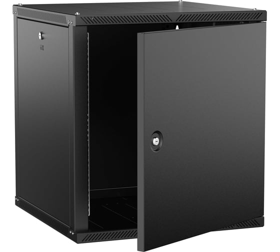 Шкаф настенный ITK LINEA W 12U 600х600мм дверь металл черный 2.0 LWR5-12U66-MF-2