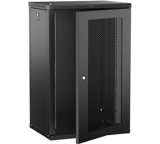 Шкаф настенный ITK LINEA W 18U 600х450мм дверь перфорированная черный 2.0 LWR5-18U64-PF-2