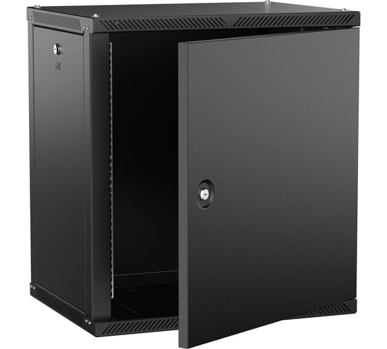 Шкаф настенный ITK LINEA W 12U 600х450мм дверь металл черный 2.0 LWR5-12U64-MF-2