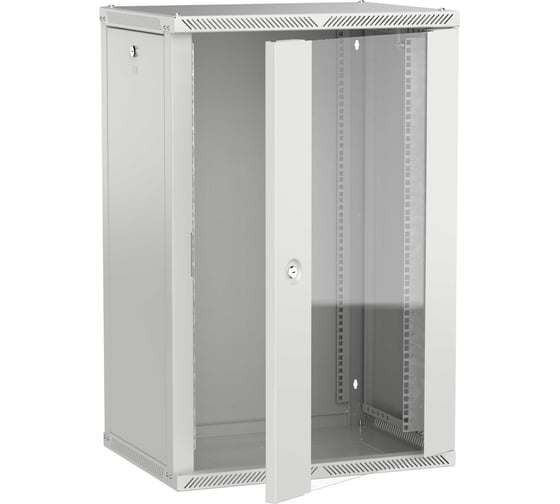 Шкаф настенный ITK LINEA W 18U 600х450мм дверь стекло серый 2.0 LWR3-18U64-GF-2