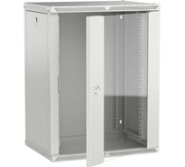 Шкаф настенный ITK LINEA W 15U 600х450мм дверь стекло серый 2.0 LWR3-15U64-GF-2