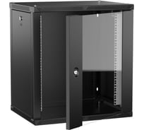Шкаф настенный ITK LINEA W 12U 600х450мм дверь стекло черный 2.0 LWR5-12U64-GF-2