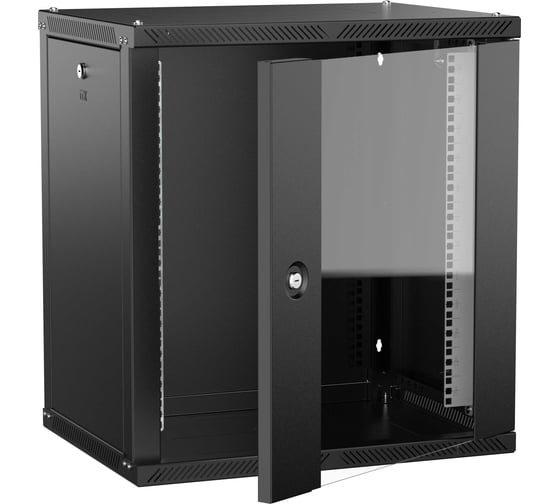 Шкаф настенный ITK LINEA W 12U 600х450мм дверь стекло черный 2.0 LWR5-12U64-GF-2