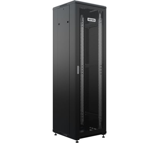 Шкаф напольный универсальный серверный NTSS R 18U 600х600мм, 4 профиля 19, двери перфорированная и перфорированная, боковые стенки съемные, регулируемые опоры, разобранн NTSS-R18U6060PD/PD-BL