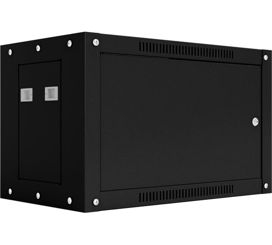 Шкаф настенный телекоммуникационный NTSS WS 9U 600х450х500мм, 2 профиля 19, дверь сплошная металл, боковые стенки съемные, разобранный, черный RAL 9005шт NTSS-WSP9U6045FD-BL